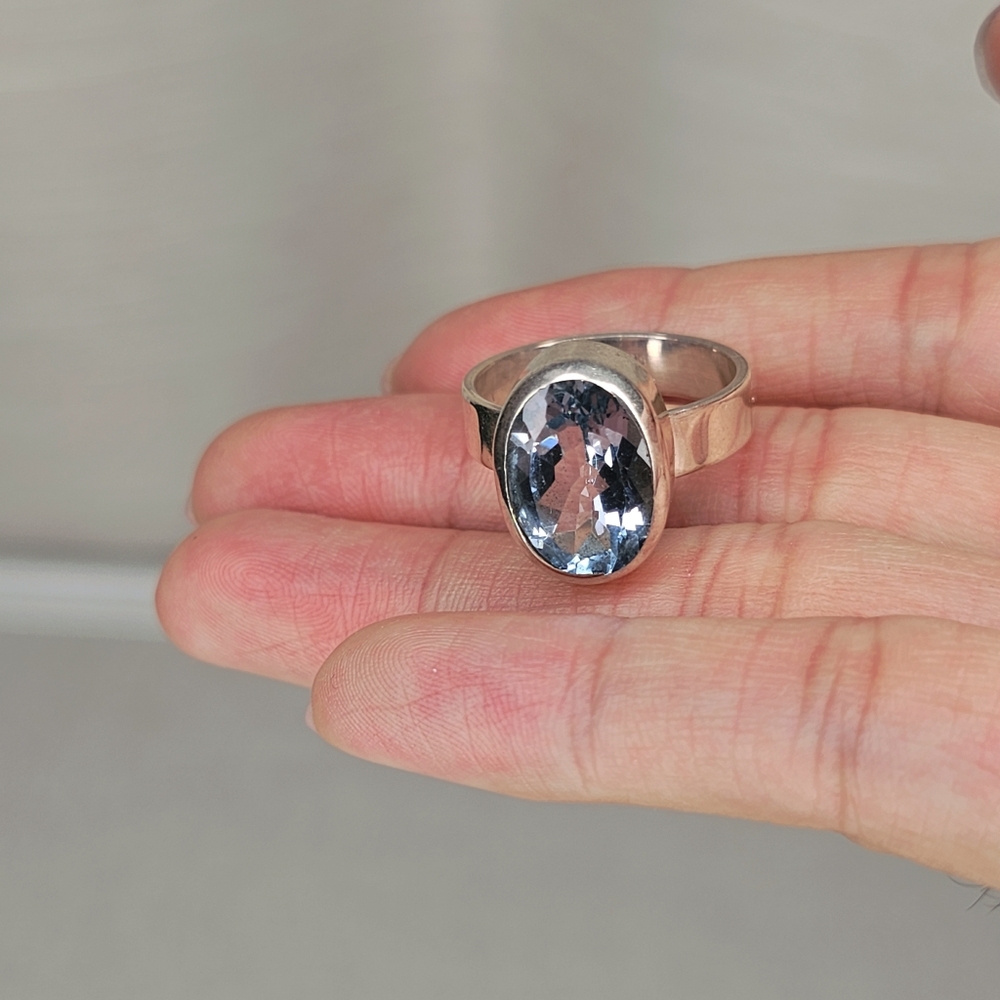 Real Blue Topaz Ring Size 9